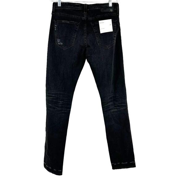 AG Adriano Goldschmied NWT The Tellis Modern Slim Jeans Distressed Black Size 30 - Picture 3 of 11